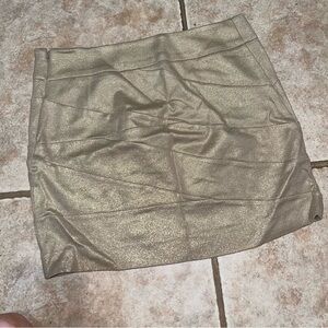 Express Metallic Gold Mini Skirt